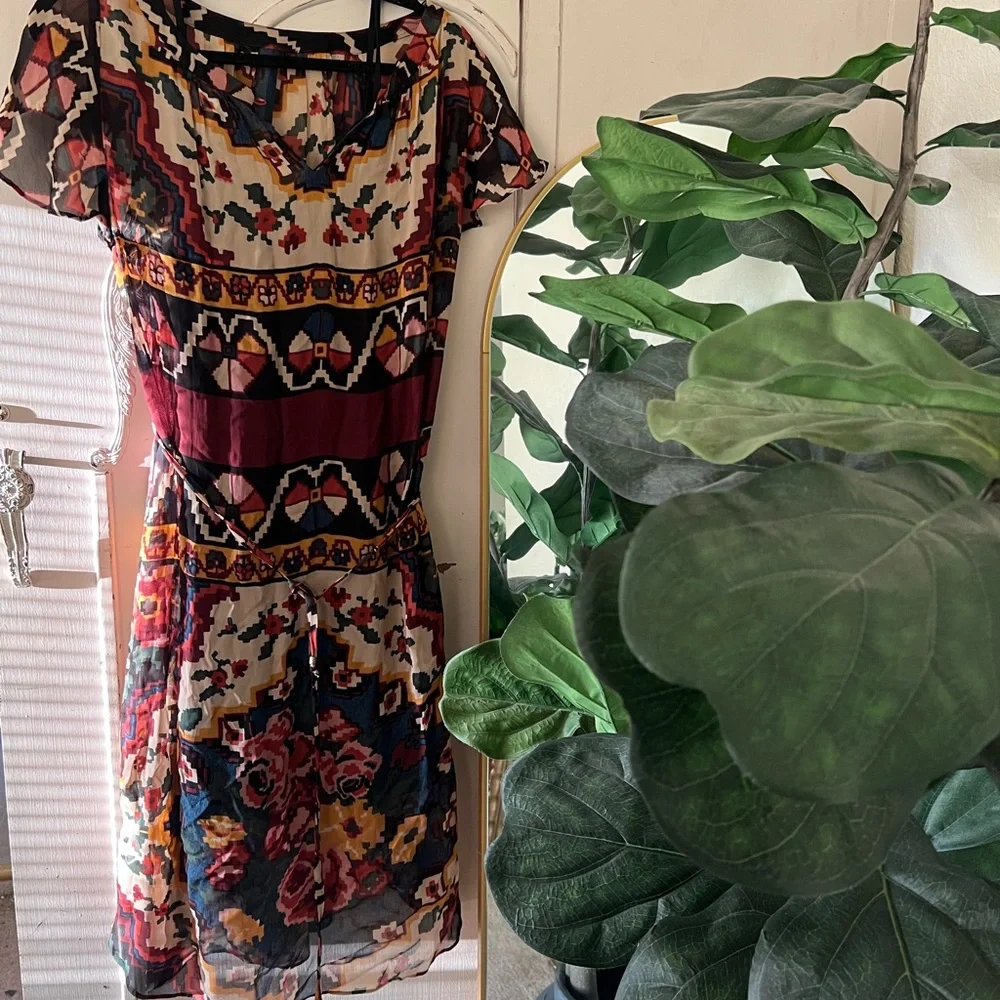 ✨HP✨ Anthro | Mosaic Vintage Floral Midi Dress - Picture 9 of 12